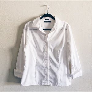 Jones NY White Button Down Top Size M